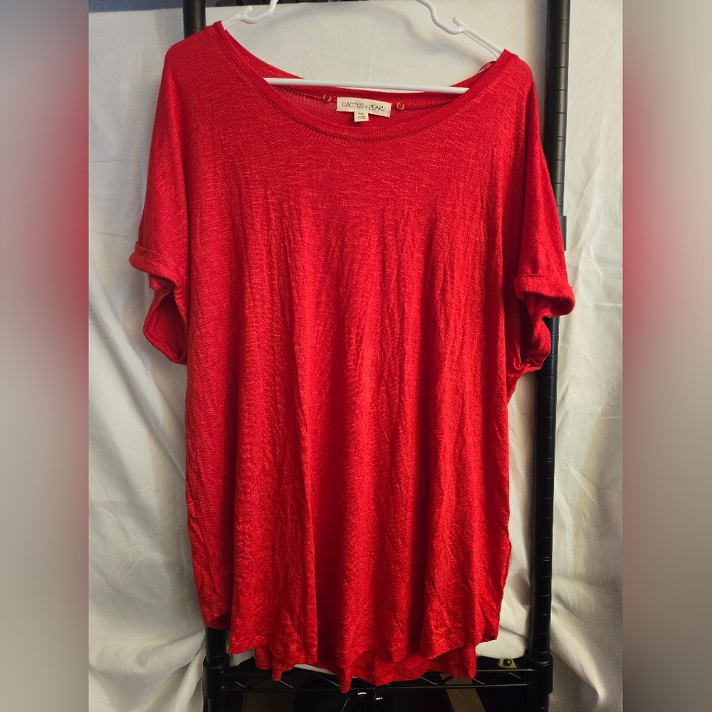 Cactus and Pearl Red Blouse size XXL NWT